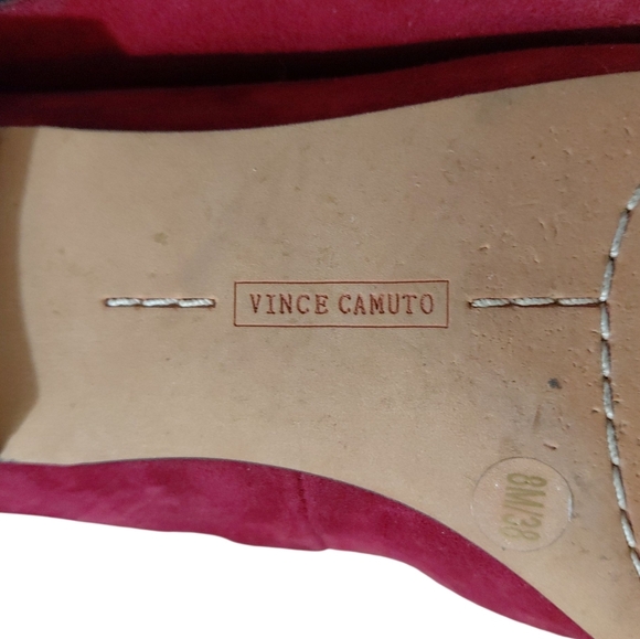 Vince Camuto Rowley Burgundy Suede Pointed Toe Flats Size 8 - Picture 9 of 10